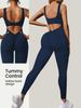 Women's European & American High-Elastic Yoga Bodysuit with Sexy Back Design and Tight-Fitting Long Pants