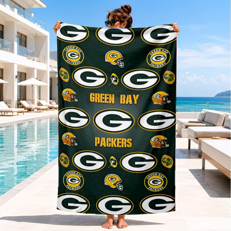 Green Bay Packers Fan Gear Beach Towel, Quick-drying, Easy to Care for, Suitable for Both Fitness and Beach Vacations,Sports Essential