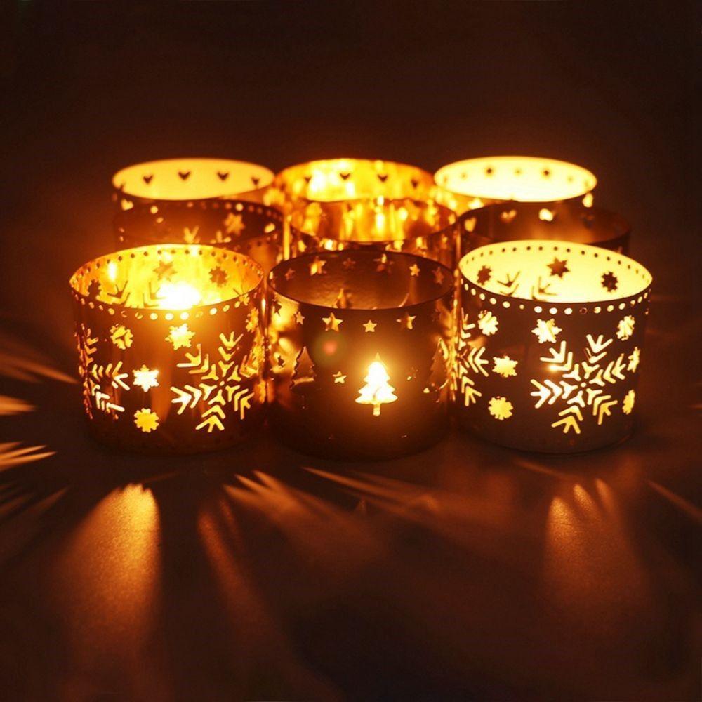 Handicraft Perforated Iron Candlestick Romantic Exquisite Christmas Candle Holder Simple Hollow Candle Stand Candlelight Dinner