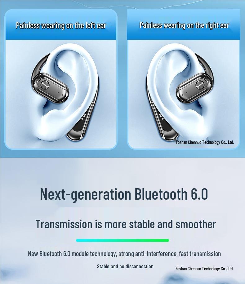 2025 New Model Wireless Bluetooth Earphones with Instant Battery Swap & Ultra-Long Life - In-Ear Sports Bone Conduction Headphones