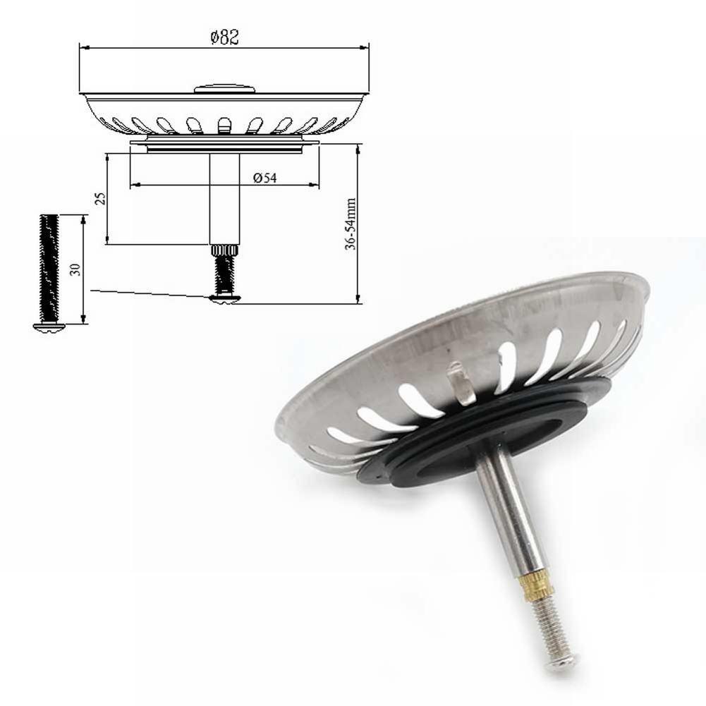 Hot New Sink Drain Waste Stainless Steel & Rubber Stylish Useful Kitchen