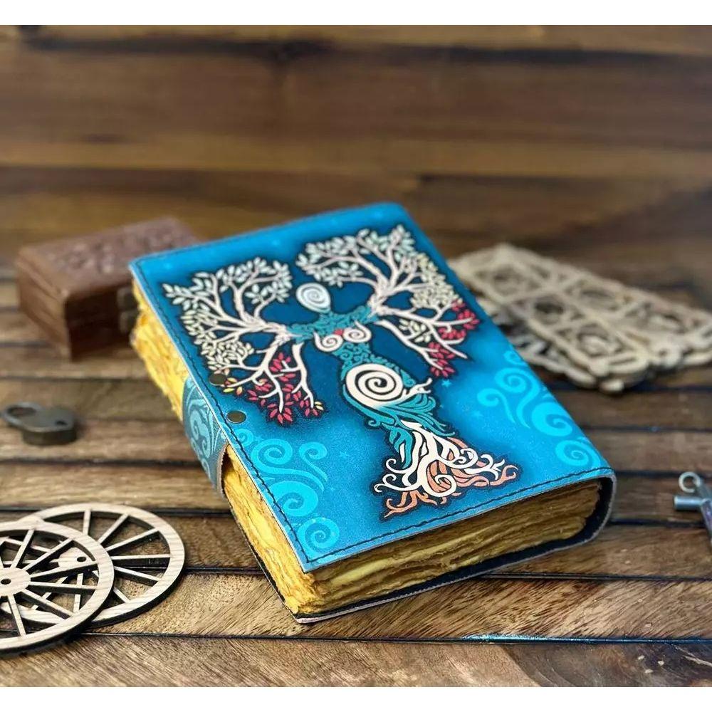 Blank Spell Book Of Shadows Journal With Lock Clasp Prop Handmade Leather Diary