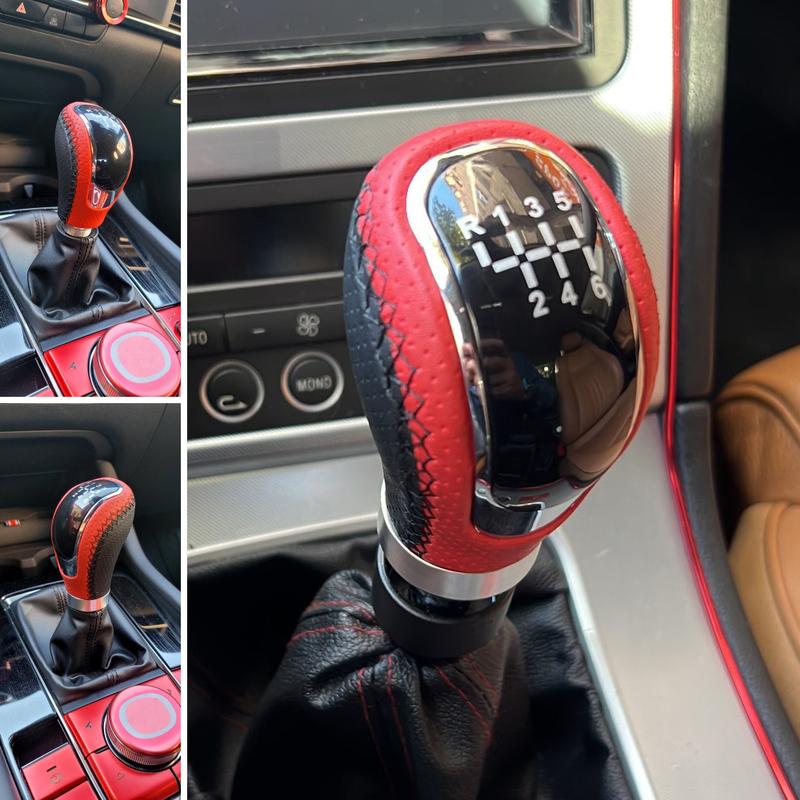 Universal 5/6 Speed Gear Shift Knob Shifter Lever Handle Stick PU Leather Auto Accessories For All Manual Car 5/6 Speed Univers