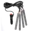 12V 4x 12SMD Car Interior RGB LED Strip Lights Foot Atmosphere Light Remote Control(Ice Blue)