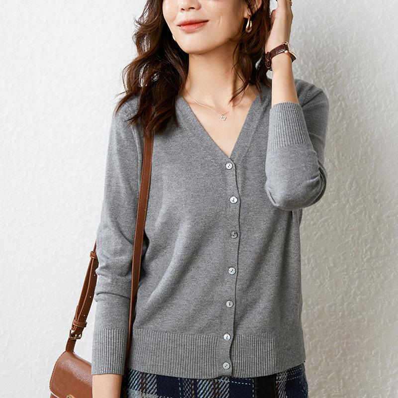 Women Cardigans Single Breasted Solid Knitted Shirt Spring Autumn Cardigan Korean Fashion V-neck Sweaters Knit Outerwear