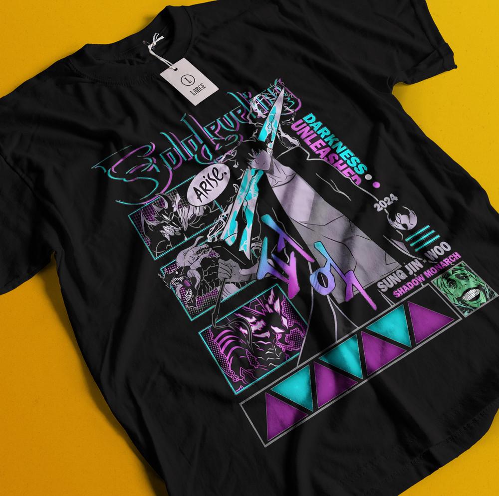 

Solo Leveling T-Shirt Sung Jinwoo Shirt Cha Haein Tshirt Antares Tee Anime Gift 4XL