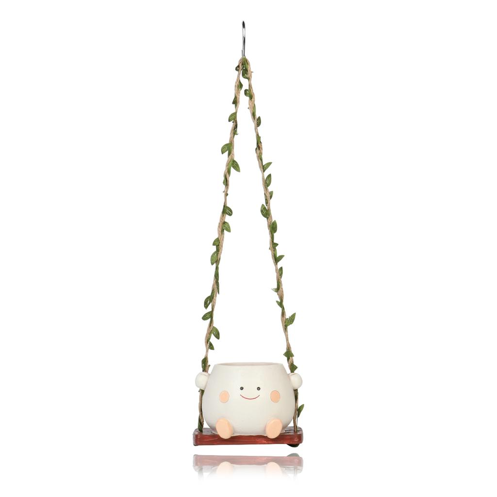 Cute Succulent Crescent Flower Pots Micro Landscape Hanging Garden Patio Outdoor Garden Decoration Crafts Hanging Swing Models