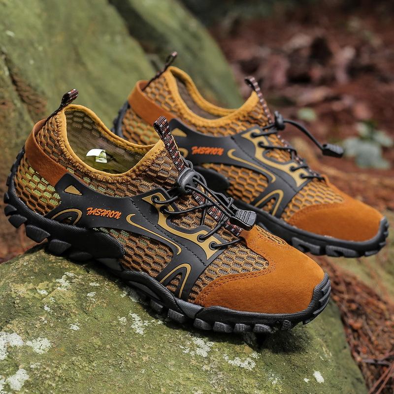 Large size 50 hiking shoes men's summer breathable outdoor sports non-slip quick-drying lightweight mesh climbing and wading shoes