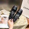Soft-soled small man inner height increase ballet shoes square head retro style shallow mouth Mary Jane single shoes women