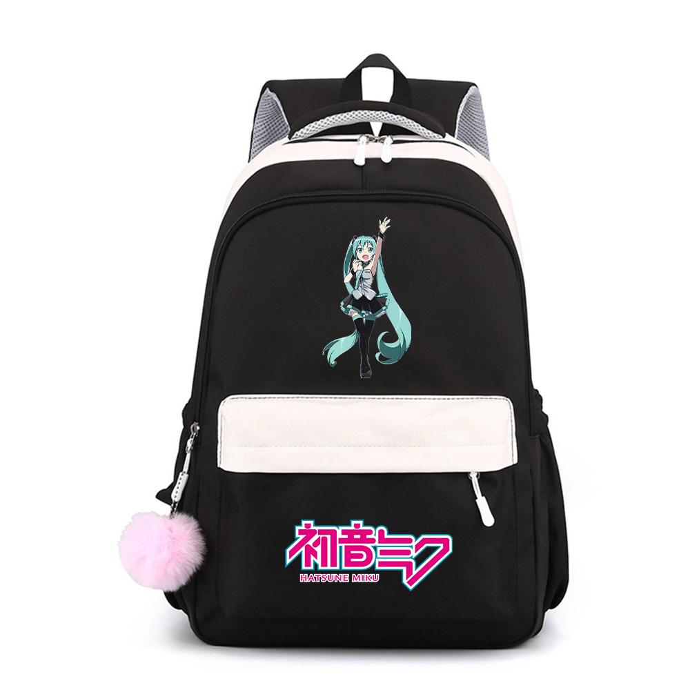 Anime Cartoon Hatsune Miku Printed Large Capacity Waterproof Backpack for Teenger Student Girl Boy Schoolbag Bookbag Kid Gift Travel Bag