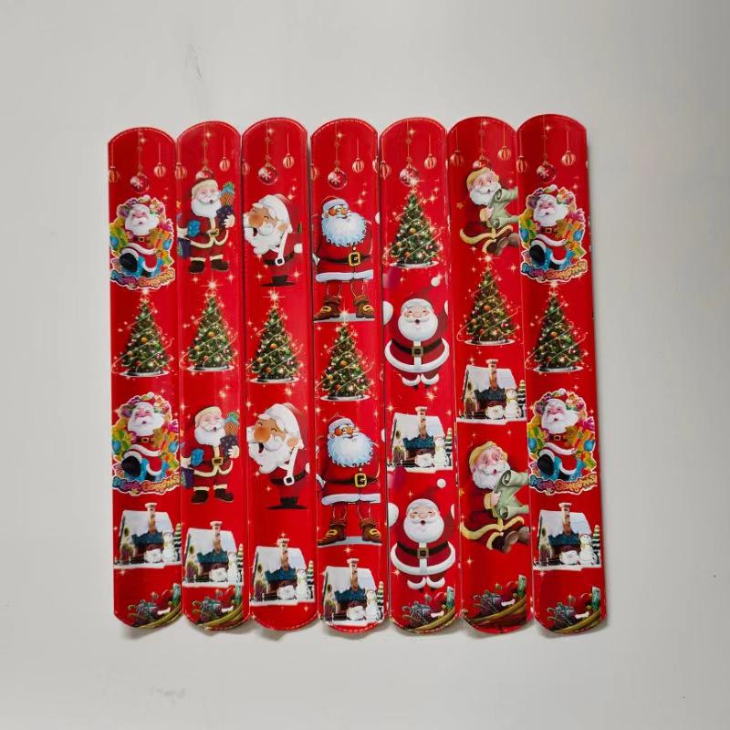 Cartoon Red Santa Claus Snap Bracelet: Christmas Wristband Decoration