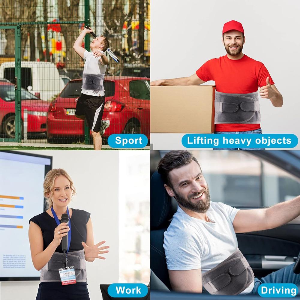 Sports Back Bracket, Relief Waist Support Belt for Lower Back, Worklumbar Support Belt with 4 Ischiatric Agents