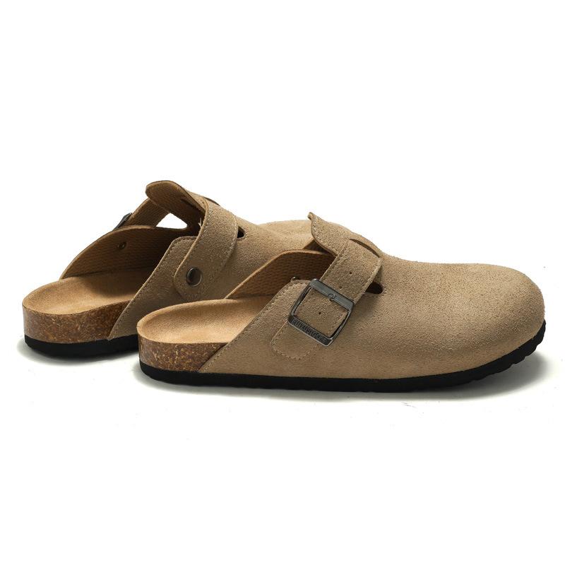 2026 Autumn Winter New Product Men's Cork Slippers Headed Women's Sandals and Slippers  Matte Neutral Beach Outwear