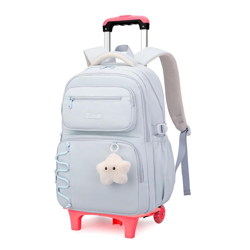 Children School Backpack  for Girls Trolley Bag with Wheels Students Backpack Kids Book Bag Rolling School bag Wheeled Backpack