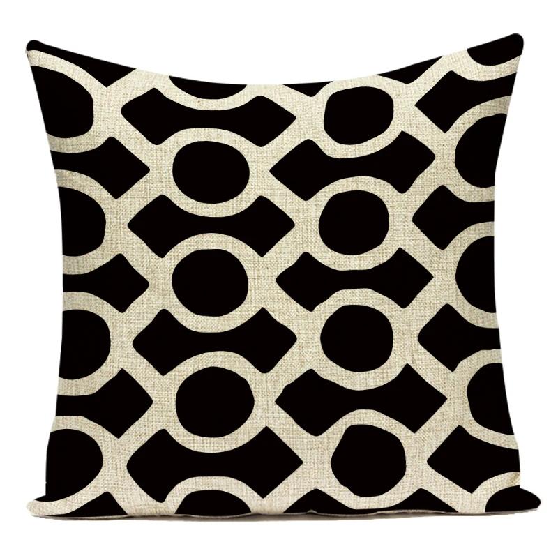 Czarny Biały Prosty Geometryczny Pasek Linia Dekoracyjna Poduszka Poliester Sofa Wystrój Domu Poszewka na Poduszkę do Salonu Poszewka