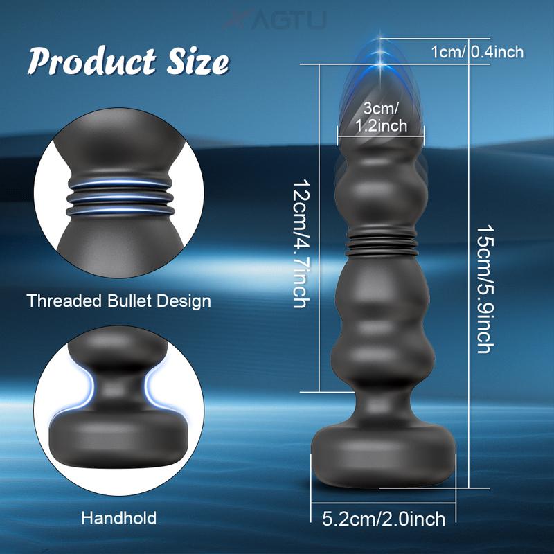 Thrusting Anal Beads for Men Prostate Massager Women Butt Plug Anal Vibrator Anal Balls Soft Silicone Masturbator Adult Sex Toy