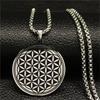 Einfacher runder Ring Anhänger Blume des Lebens Heilige Geometrie Schlüsselbein Kette Halskette