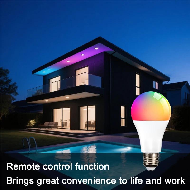 Smart LED Bulb E27 TuYa APP 110V 220VControl Dimmable Light Bluetooth RGB Lamp  Bedroom Decoration Party Lighting Smart Life