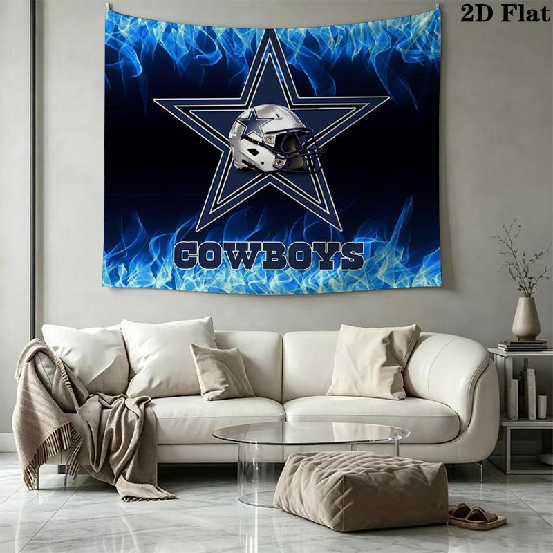 Dallas Cowboys Logo Wall Tapestry Aesthetic Wall Hanging Printed Fabric Blanket Decorative Tapestries for Bedroom Living Room Home Decor