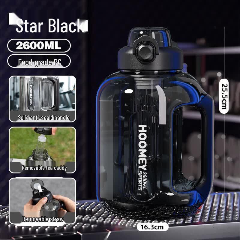 Large Capacity Sports Water Bottle with Straw