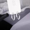 1 Pair 925 Silver Small Block Ear Buckle Trendy Simple Hoop Earrings For Women Party Fine Jewelry Gifts