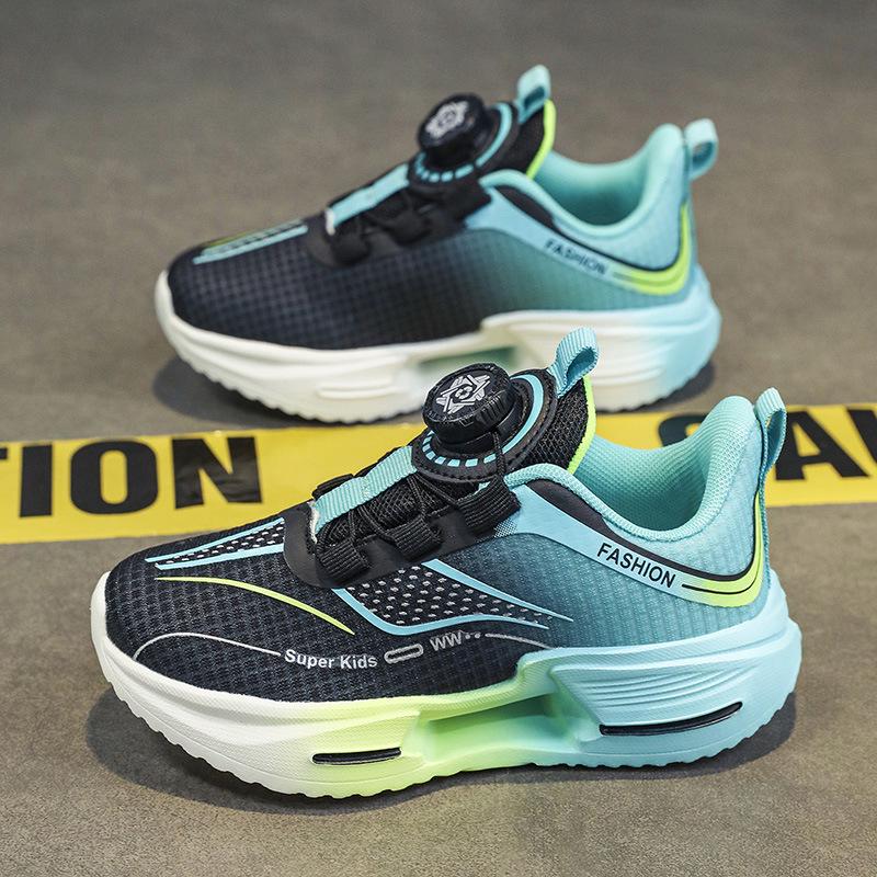 Zapatillas de Running Ligeras con Hebilla Giratoria para Niños - Antideslizantes, Cómodas, Transpirables, Zapatillas Deportivas de Exterior para Niños y Niñas