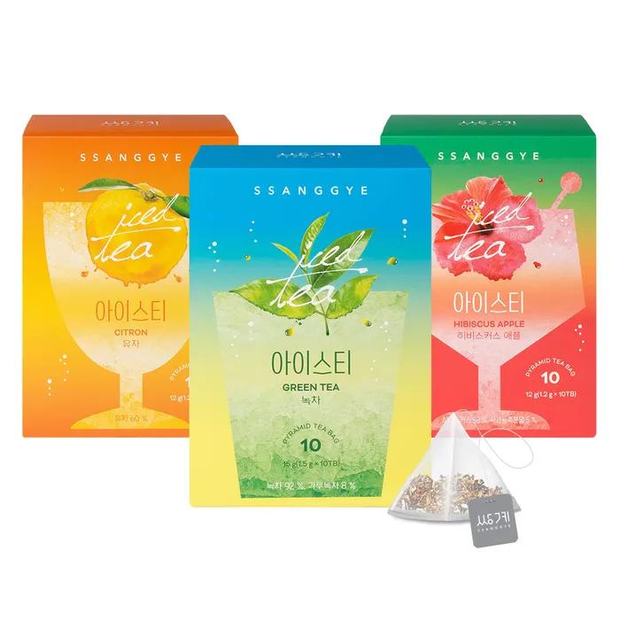 Zero Ice Tea 10 Tea Bags 3 Types 1+1 (Green Tea/Yuja/Hibiscus Apple)