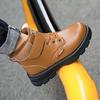 Children's Winter 2023 Martin Boots - Waterproof Leather, Velvet Lined, Non-Slip, Casual Short Boots for Medium and Large Kids.