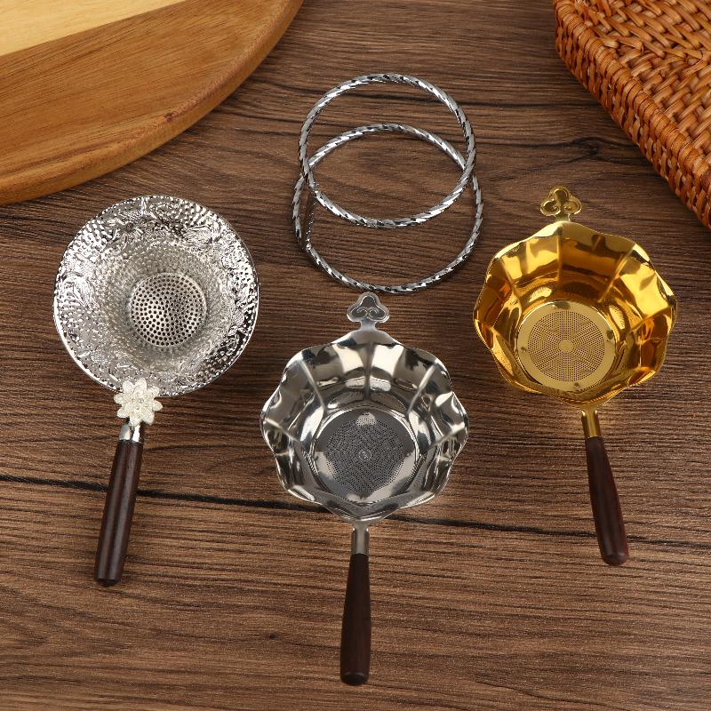 Metal Tea Filter Mesh Alloy Separator Kitchen Hammer Patterned Fish Tea Strainer Tea Accessories