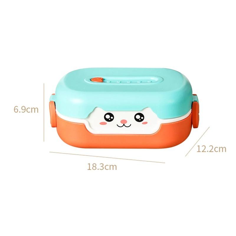 Cartoon Anime Bento Lunch Box Rectangular Leakproof Plastic School Kids Portable Microwave Food Container School Child Lunch Box
