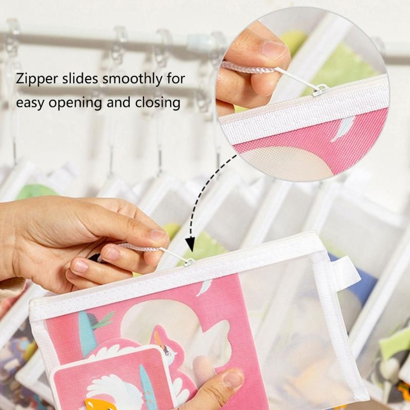 Breathable Zippered Mesh Organizers Pouch For Building Blocks Puzzle Portable Travel Toy Storage Solution