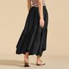 Women's Fashionable Retro High Waisted Long Skirt With Pockets