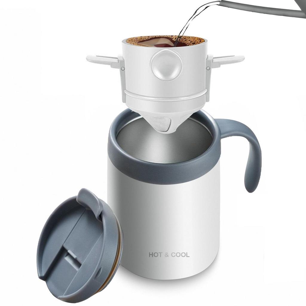 Portable Stainless Steel Insulated Drip Coffee Travel Mug Set