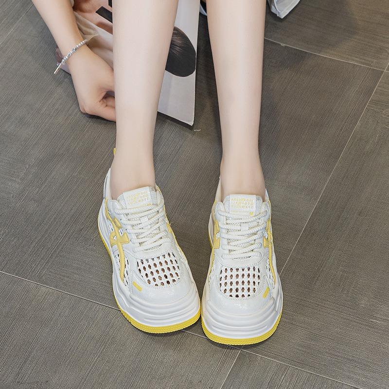 Summer new hollow dad shoes women's breathable casual thick baseplate shoes 9888
