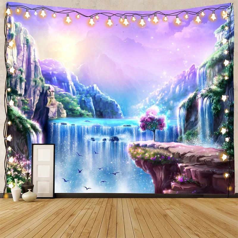 

Garden Botanical Floral Tapestry Nature Scenery Tapestry Landscape Classroom Tapestries Wall Hanging for Living Room Dorm Office 74x94cm(29x37in)