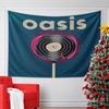 A Vinyl Record-like Circular Pattern with Radiating Concentric Lines. Patterned Tapestry for Bedroom and Living Room Home Decor