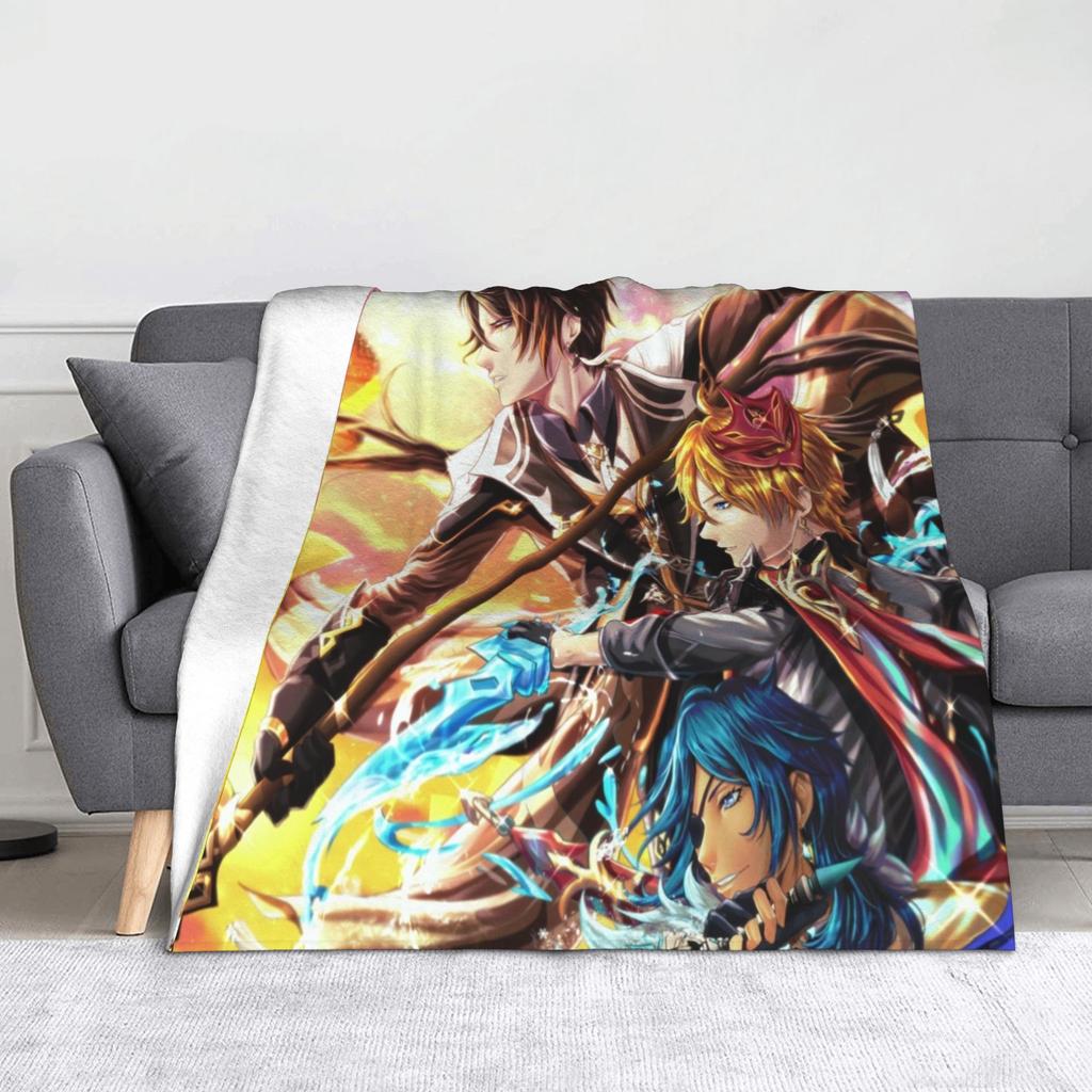 Genshin Impact Gorou Blanket Flannel Printed  Breathable Warm Throw Blankets for Bed Couch Plush Thin Quilt