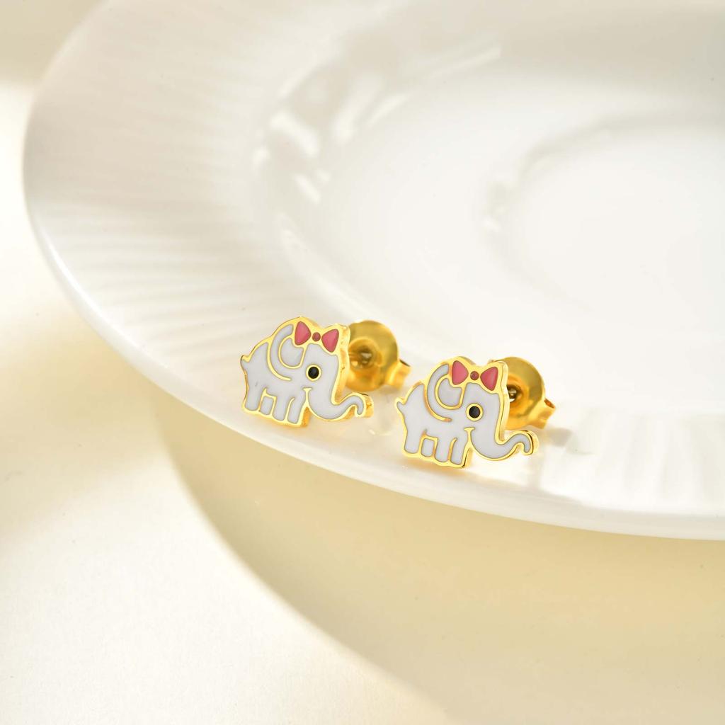Cute Rainbow Unicorn Stud Earrings for Women Girls,Stainless Steel Insect Beetle Earrings,Charms Jewelry Accessories Gift