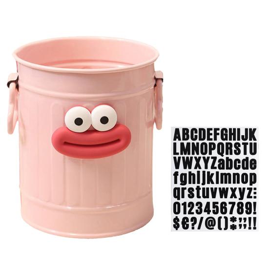 Cartoon Pen Holder Retro Sausage Mouth Bucket Plastic Pen Holder Large Capacity Desk Organizer for Stationery Makeup Brushes