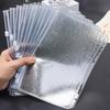 10pcs A5 Cash Stuffing Envelopes Zipper Binder Pockets Clear Glitter PVC 6 Hole Zip Sleeves Loose Leaf Pouches for 6 Ring Binder Planner (A5 5.91" x