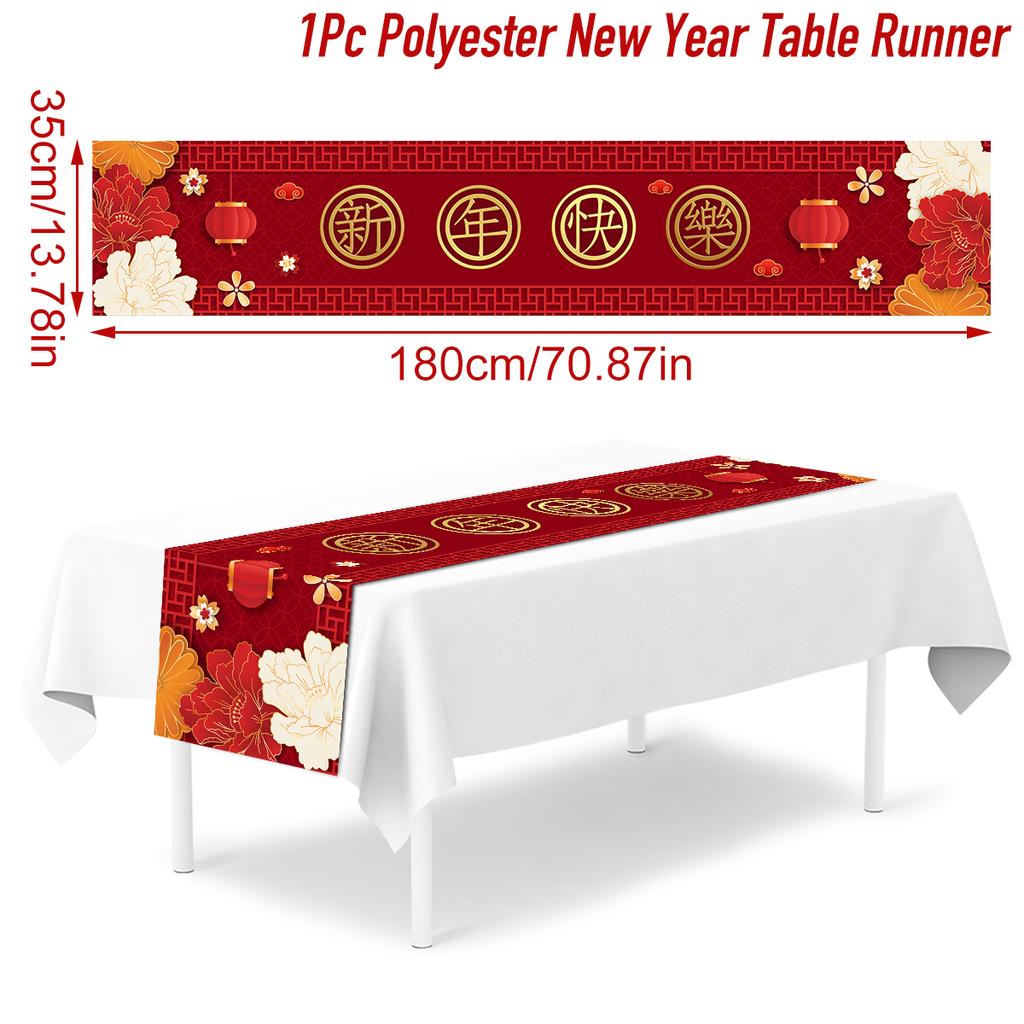 Chinese Style Table Runner Cloth Chinese New Year Decoration For Home 2024 Tablecloth Spring Festival Home Table Ornament 2024