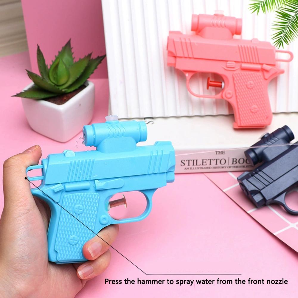 Novelty Reverse Spray Water Gun Double Switch Nozzle Prank Toy Portable Mini Pocket Squirt Gun for Summer Outdoor Pool Beach