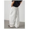 Men Loose Straight Cleanfit Denim Jeans Retro Casual Embroidered Long Pants