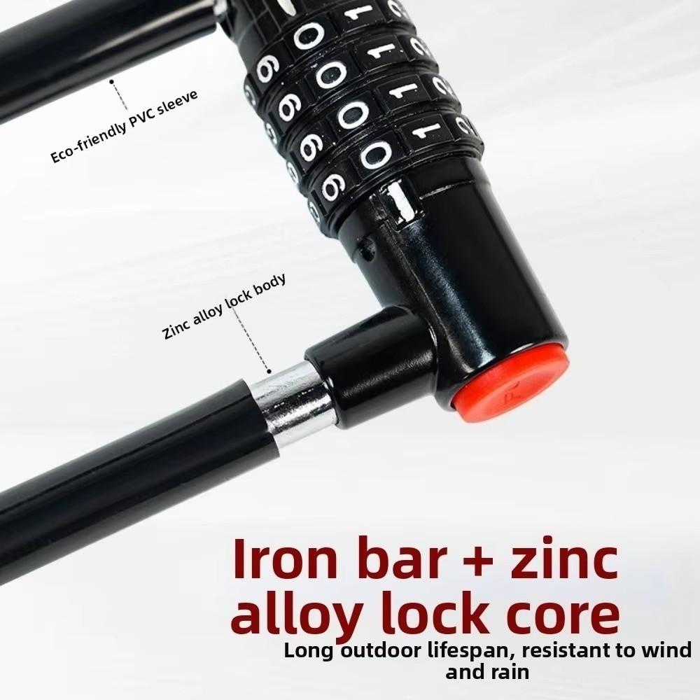 4-digit Code U-shaped Lock Zinc Alloy Wheel Locker Durable Password Lock  Bicycle Motorcycle