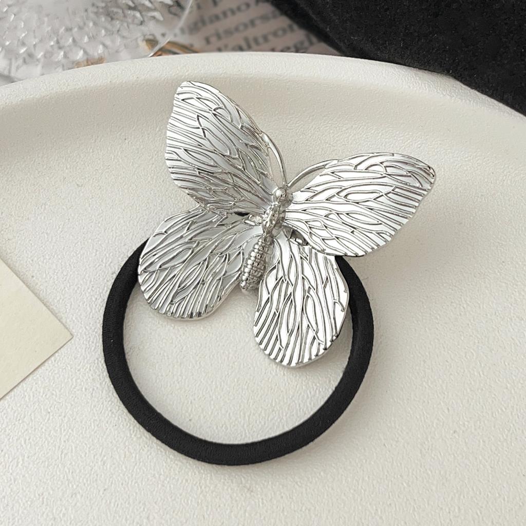 4Pcs Metal Circle Hair Cuff Elastic Hair Band Hair Ties Ponytail Holder Hair Rope Accessory for Women Girls