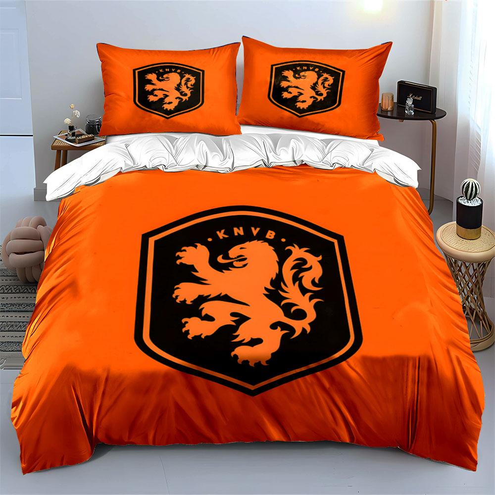 Orange lion emblem pattern. Bedding sets Duvet cover sets Duvet covers Pillowcases(1*Duvet Cover 2*Pillowcases without duvet insert)