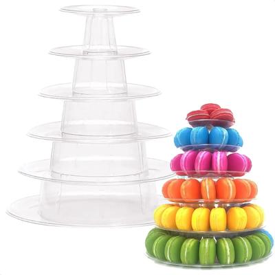 Soporte de exhibición de macarrones de 4, 6 y 10 niveles, torre para cupcakes, soporte para pasteles, bandeja de PVC para decoración de pasteles de cumpleaños y bodas, utensilios para hornear