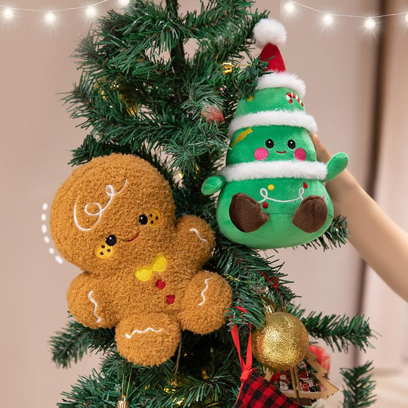 Christmas Plush Toy Doll Pillow Christmas Tree Gingerbread Man Santa Claus Wreath Party Decoration Girl Gift