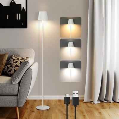 LED Living Room Floor Lamp - NETTLIFE - 125 Cm - Dimmable - 3 Color Temperatures - USB Battery