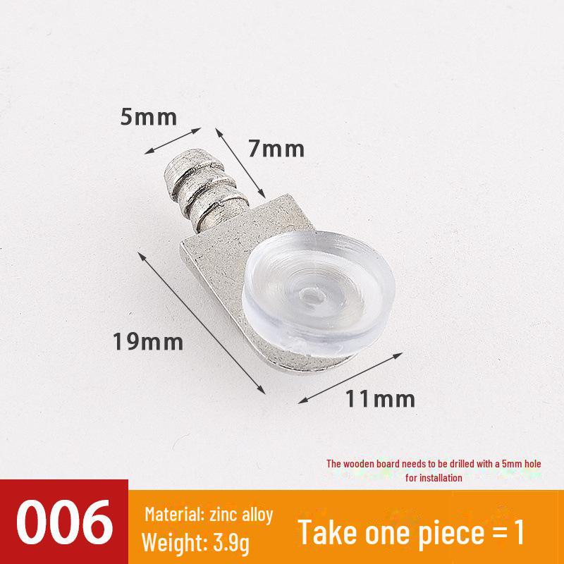 Transparent Movable Wardrobe Panel Bracket for Glass or Wooden Partition